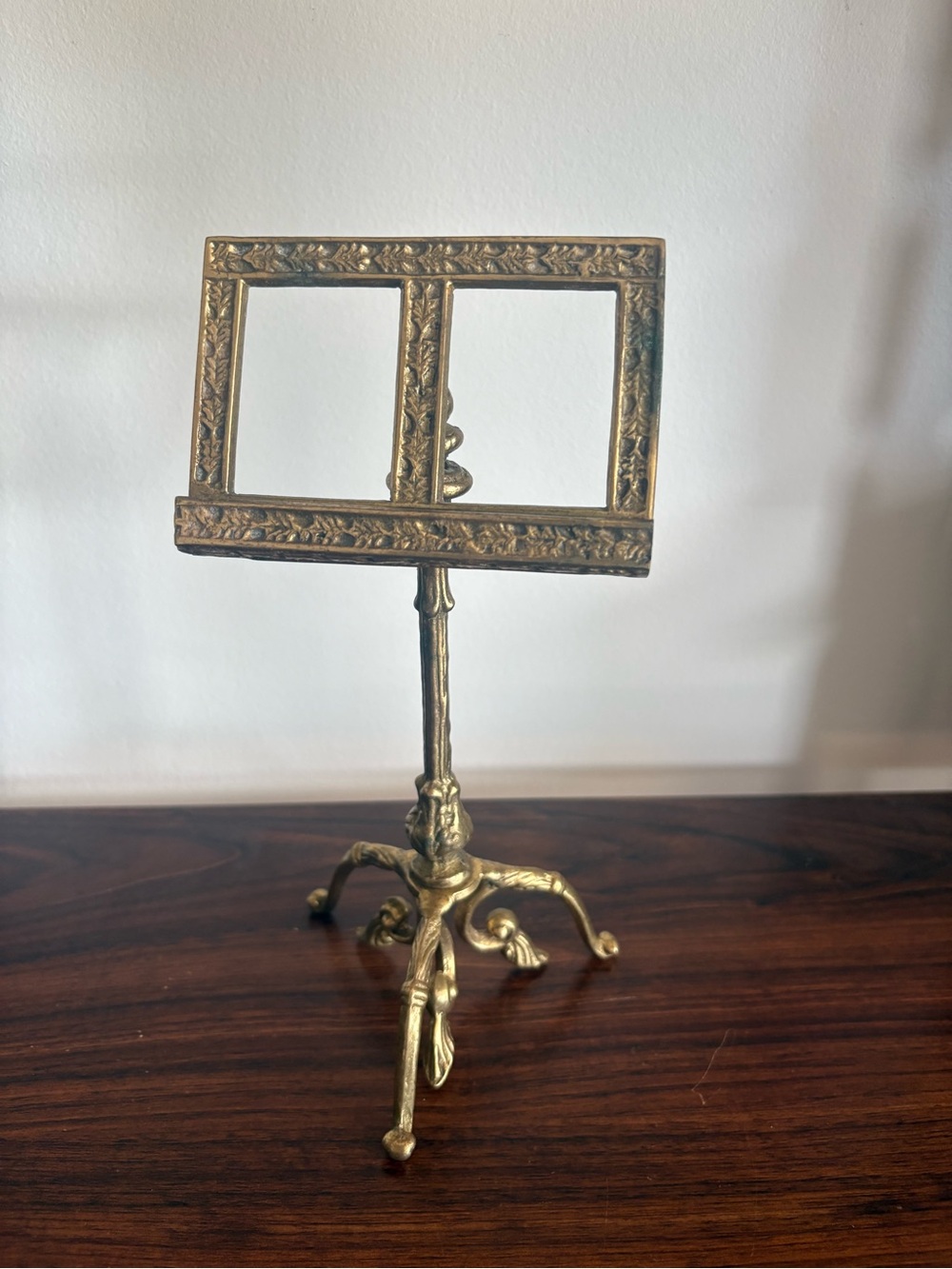 Vintage Miniature Brass Music Stand | Business Card Holder